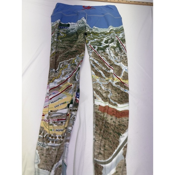 Mountain Legs By July Five Leggings Stowe Mountain Resort Size Medium Snow - Picture 8 of 9